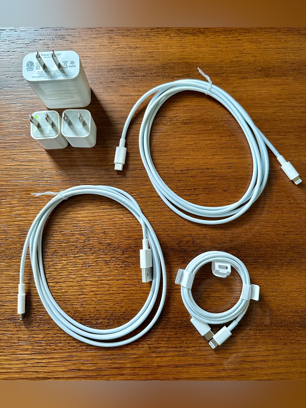 Genuine Apple Charger Bundle Lot USB-C Lightning Cables & 5W Wall Adapter Blocks